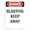 Signmission OSHA Danger Sign, Blasting Keep Away, 7in X 5in Decal, 5" W, 7" L, Portrait, Blasting Keep Away OS-DS-D-57-V-2489 - alternate 1